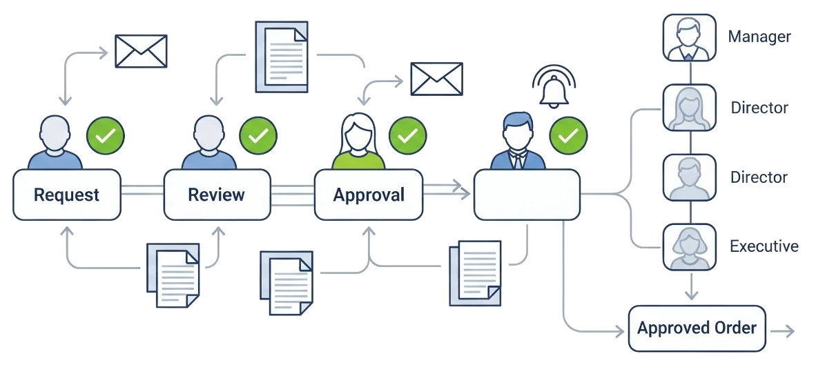 Purchase approval workflow
